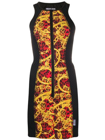 Versace Jeans Couture Panelled Baroque-print Dress - Farfetch
