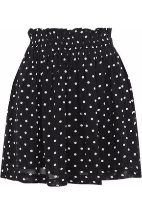 Monette gathered polka-dot chiffon mini skirt | GANNI | Sale up to 70% off | THE OUTNET