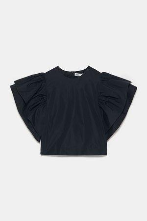 TOP WITH FULL SLEEVES - NEW IN-WOMAN-NEW COLLECTION | ZARA United States black