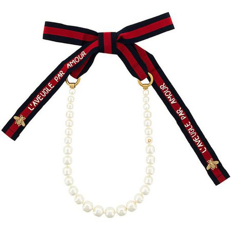 Gucci ribbon tie necklace