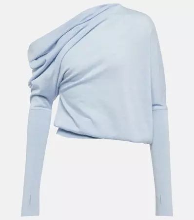 Cashmere And Silk Asymmetrical Sweater in Blue - Tom Ford | Mytheresa