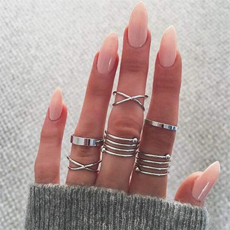 Yesiidor 6 Pcs Midi Ring Set Women Ladies Above Knuckle Midi Finger Band Rings Joint Mid Ring Finger Tip Stacking Rings Set: Amazon.co.uk: Kitchen & Home