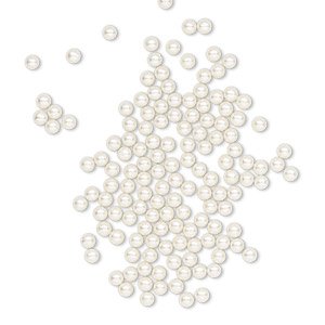 Pearl, Swarovski® crystals, cream, 2mm undrilled round (5809). Sold per pkg of 100. - Fire Mountain Gems and Beads