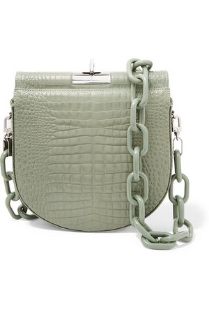 Gu_de | Demi Lune croc-effect leather shoulder bag | NET-A-PORTER.COM