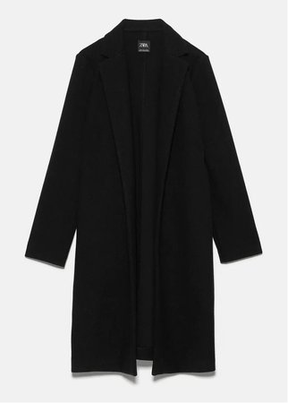 zara oversized black coat