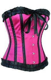 hot pink and black corset