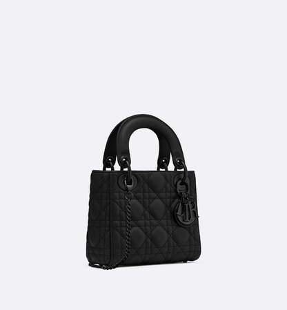 Mini Lady Dior Bag Black Ultramatte Cannage Calfskin - Bags - Women's Fashion | DIOR