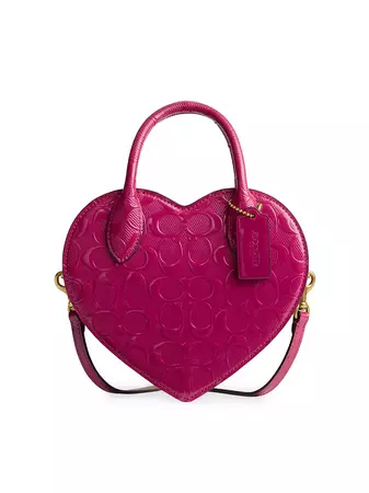 Shop COACH Signature Patent Leather Heart Bag | Saks Fifth Avenue