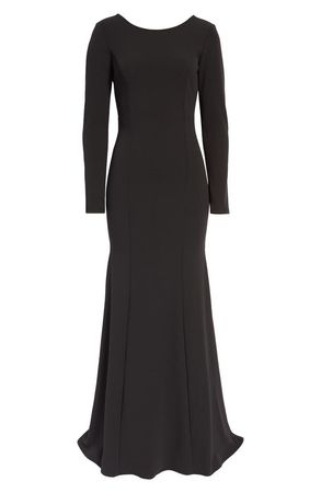 Lulus Wait For Me Open Back Long Sleeve Body-Con Gown | Nordstrom