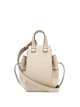 LOEWE Hammock small linen-panel leather bag