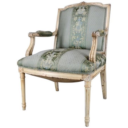 antique blue chair