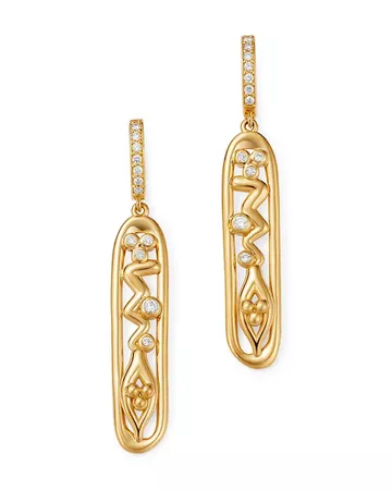 Temple St. Clair 18K Yellow Gold River Cartouche Earrings | Bloomingdale's