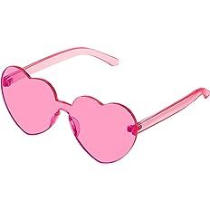 Amazon.com: JASPIN Heart Sunglasses for Women Rimless Candy Transparent Heart Shaped Sunglasses Colorful Eyewear for Fashion Party Girls : Clothing, Shoes & Jewelry