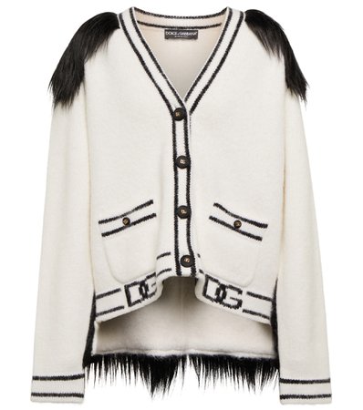 Dolce & Gabbana Faux fur-trimmed cardigan