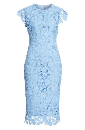Lela Rose Fitted Floral Guipure Lace Dress | Nordstrom