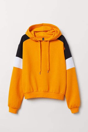 Printed Hooded Sweatshirt - Yellow