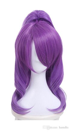 purple ponytail wig