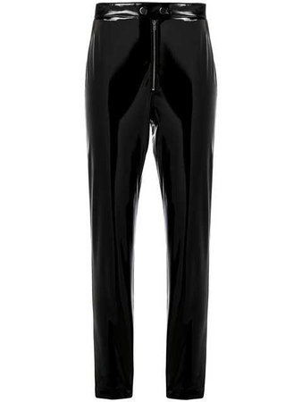 MSGM PVC Shiny Cropped Trousers - Farfetch