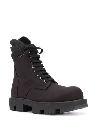 Rick Owens DRKSHDW Bozo Megatooth lace-up Canvas Boots - Farfetch