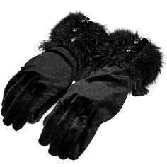 Pinterest | gloves black furry