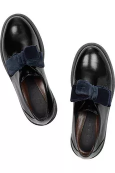MARNI : Velvet-bow glossed-leather brogues | Sumally