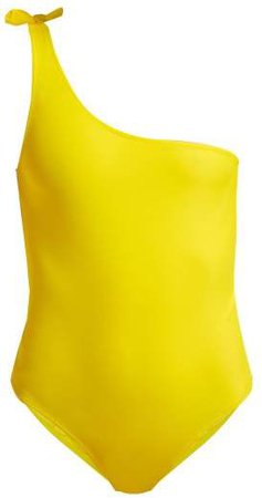 Bower One Shoulder Swimsuit - Womens - Yellow
