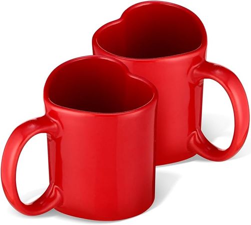 Amazon.com: Maxcheck 2 Set Red Heart Shaped Ceramic Mugs Valentine's Day Cute Cup Love Gift for Weddings Birthday Anniversary Mother's Day Valentine's Day Home Decoration for Couple Lovers Nurse Appreciation Week : Home & Kitchen