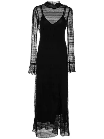 Jonathan Simkhai Standard smocked-detail long-sleeved Dress - Farfetch