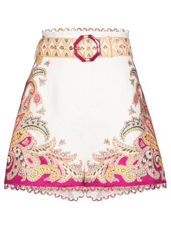 ZIMMERMANN Teddy Paisley Embroidered Shorts - Farfetch