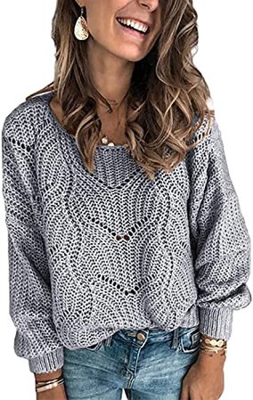 Dokotoo Womans Ladies Soft Warm Crewneck Solid Hollow Out Chunky Autumn Cozy Long Sleeve Cable Knit Pullovers Sweaters for Women Pink XL at Amazon Women’s Clothing store