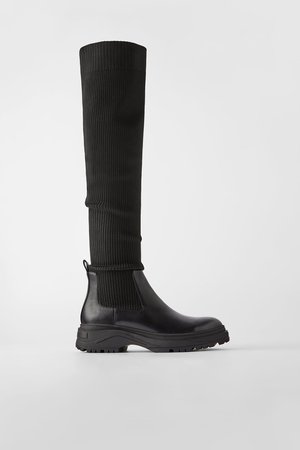 LOW HEELED SOCK BOOTS - BEST SELLERS-WOMAN | ZARA United States black