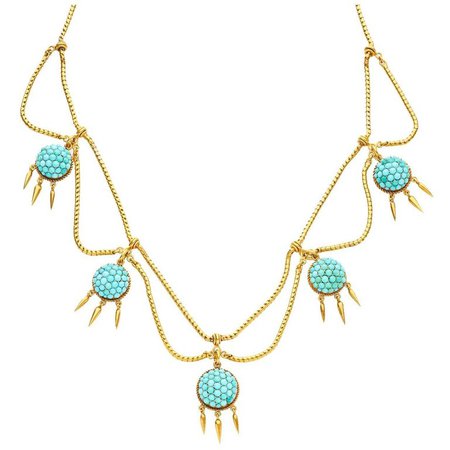 turquoise and gold necklace