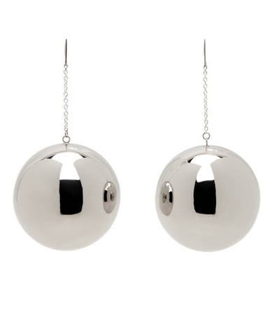 large silver ball earrings