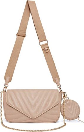 ANT EXPEDITION Small Quilted Crossbody Bags for Women Purses and Handbags with Coin Purse (Khaki): Handbags: Amazon.com