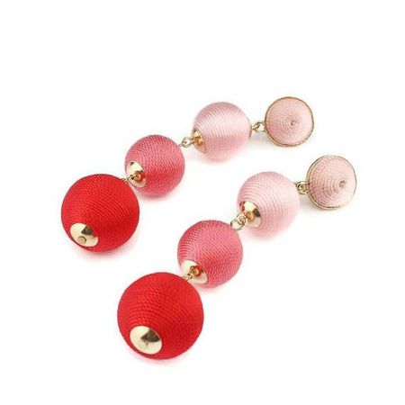 pink and red ombre ball earrings - Google Search