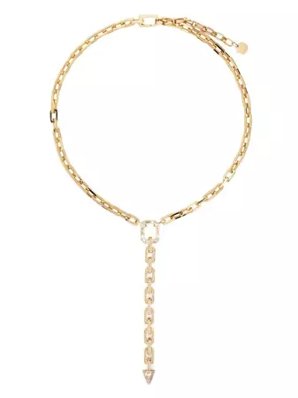 SHAY 18kt Yellow Gold Mini Deco Diamond Lariat Necklace - Farfetch