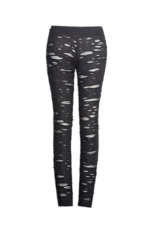 Ripped Off Shot Black Leggings by Punk Rave | Ladies Gothic