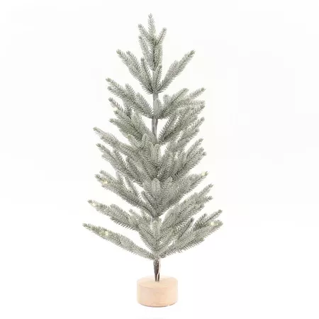 Flocked Christmas Tree Figurine with Wood Base - Wondershop : Target