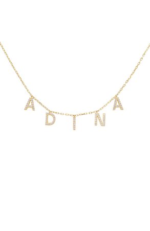 Adina's Jewels Pavé Block Name Shaker Necklace | Nordstrom