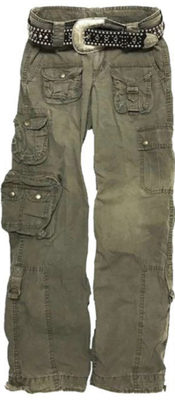 green cargo jeans with belt