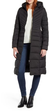 Hooded Long Quilted Coat