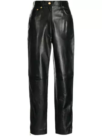 CHANEL Pre-Owned 1990-2000s Leather Trousers - Farfetch