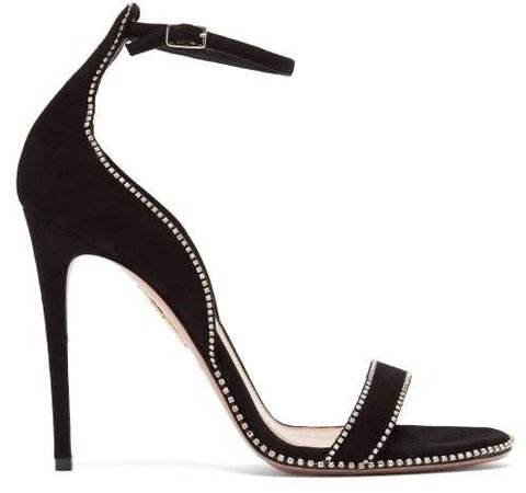 Satine 105 Crystal Embellished Suede Sandals - Womens - Black