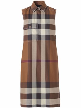 Shop Burberry Vintage check sleeveless dress with Express Delivery - FARFETCH