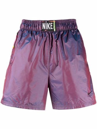 Nike logo-patch metallic shorts - FARFETCH
