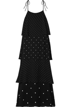Anine Bing | Daisy tiered polka-dot chiffon maxi dress | NET-A-PORTER.COM