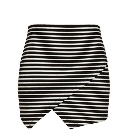 Striped Asymmetric Mini Skirt