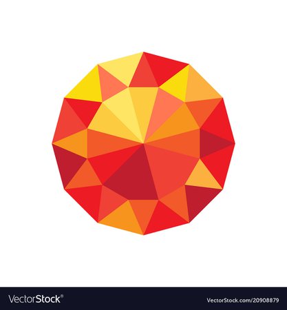 Diamond orange and red color Royalty Free Vector Image