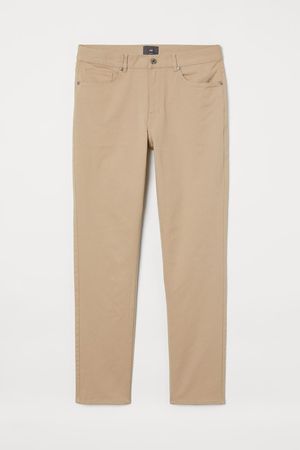 Slim Fit Twill Pants - Beige - Men | H&M US