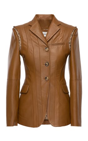 SITUATIONIST Detailed Shoulder Leather Jacket